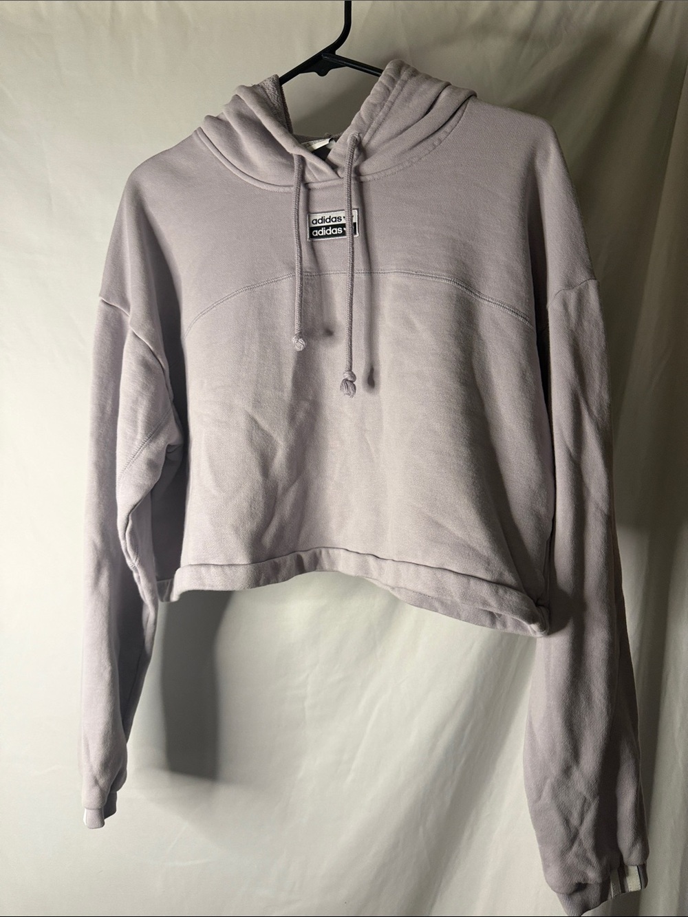 adidas Cropped Hoodie in Pale Lavender